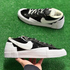 Nike Blazer Low x Sacai Black Patent Leather Mens Shoes DM6443-001 NEW* Size 13
